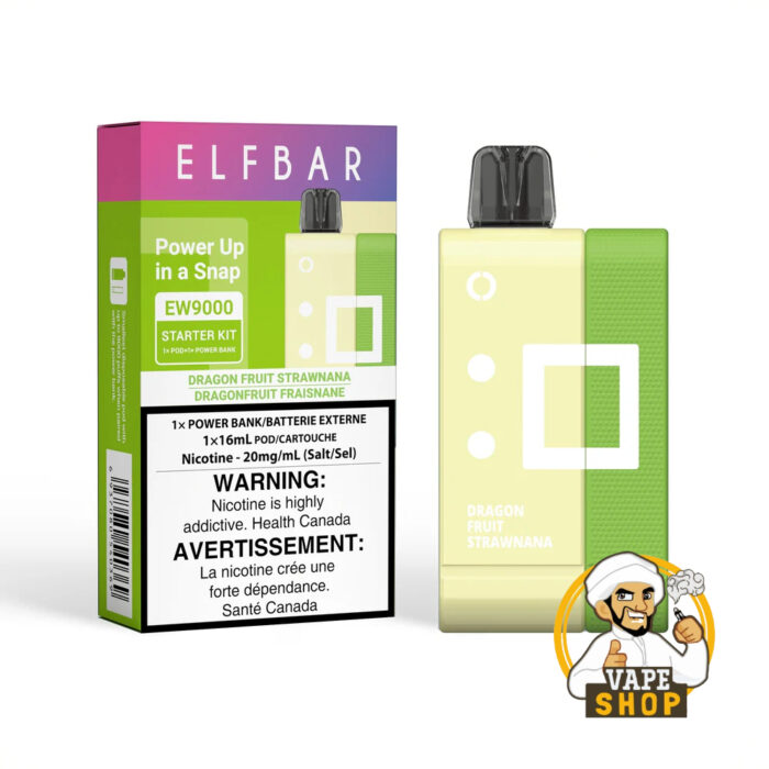 ELF BAR EW9000 Prefilled Pod Kit 9000 Puffs Dragon Fruit Strawnana