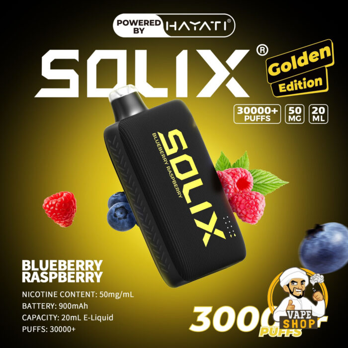 Hayati Solix 30000 Puffs 50MG Nicotine Disposable Vape Blueberry Raspberry