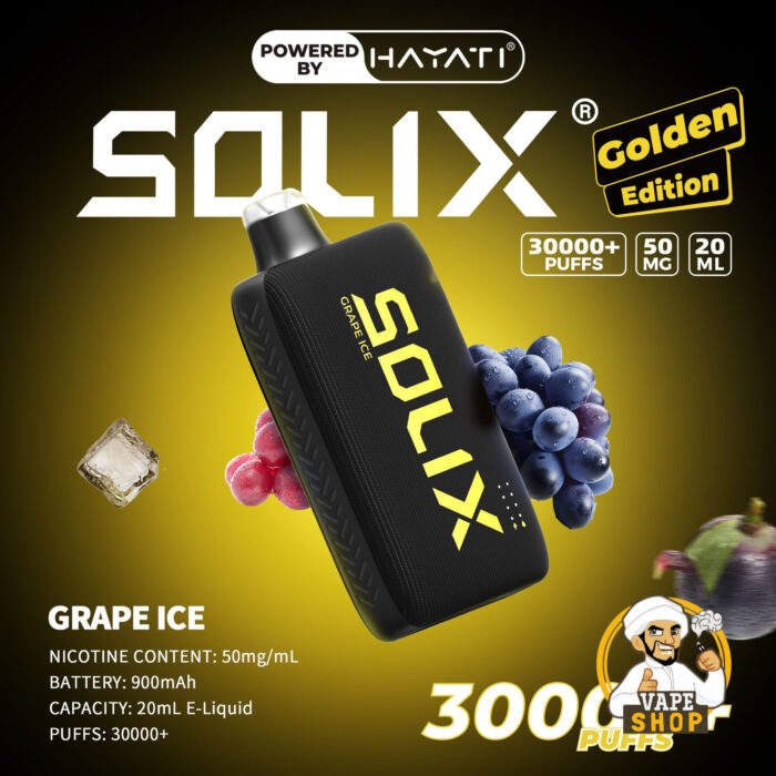 Hayati Solix 30000 Puffs 50MG Nicotine Disposable Vape Grape Ice
