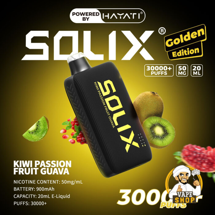 Hayati Solix 30000 Puffs 50MG Nicotine Disposable Vape Kiwi Passion Fruit Guava