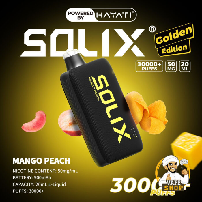 Hayati Solix 30000 Puffs 50MG Nicotine Disposable Vape Mango Peach