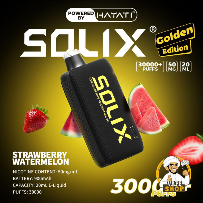 Hayati Solix 30000 Puffs 50MG Nicotine Disposable Vape Strawberry Watermelon