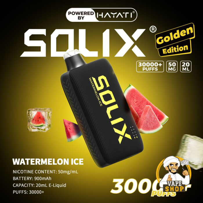 Hayati Solix 30000 Puffs 50MG Nicotine Disposable Vape Watermelon Ice