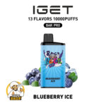 IGET Bar Pro 10000 Puffs 50MG Nicotine Disposable Vape Blueberry Ice