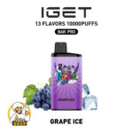 IGET Bar Pro 10000 Puffs 50MG Nicotine Disposable Vape Grape Ice