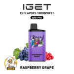 IGET Bar Pro 10000 Puffs 50MG Nicotine Disposable Vape Rasberry Grape