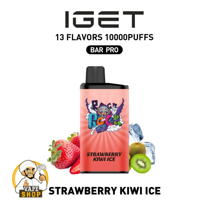 IGET Bar Pro 10000 Puffs 50MG Nicotine Disposable Vape Strawberry Kiwi