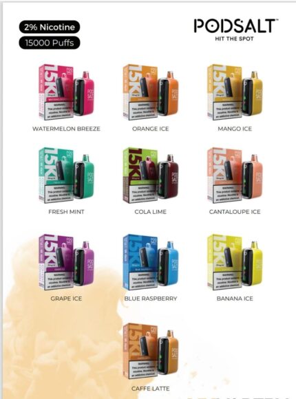Podsalt 15000 Puffs 2 Nicotine Disposable Mango Ice in Dubai