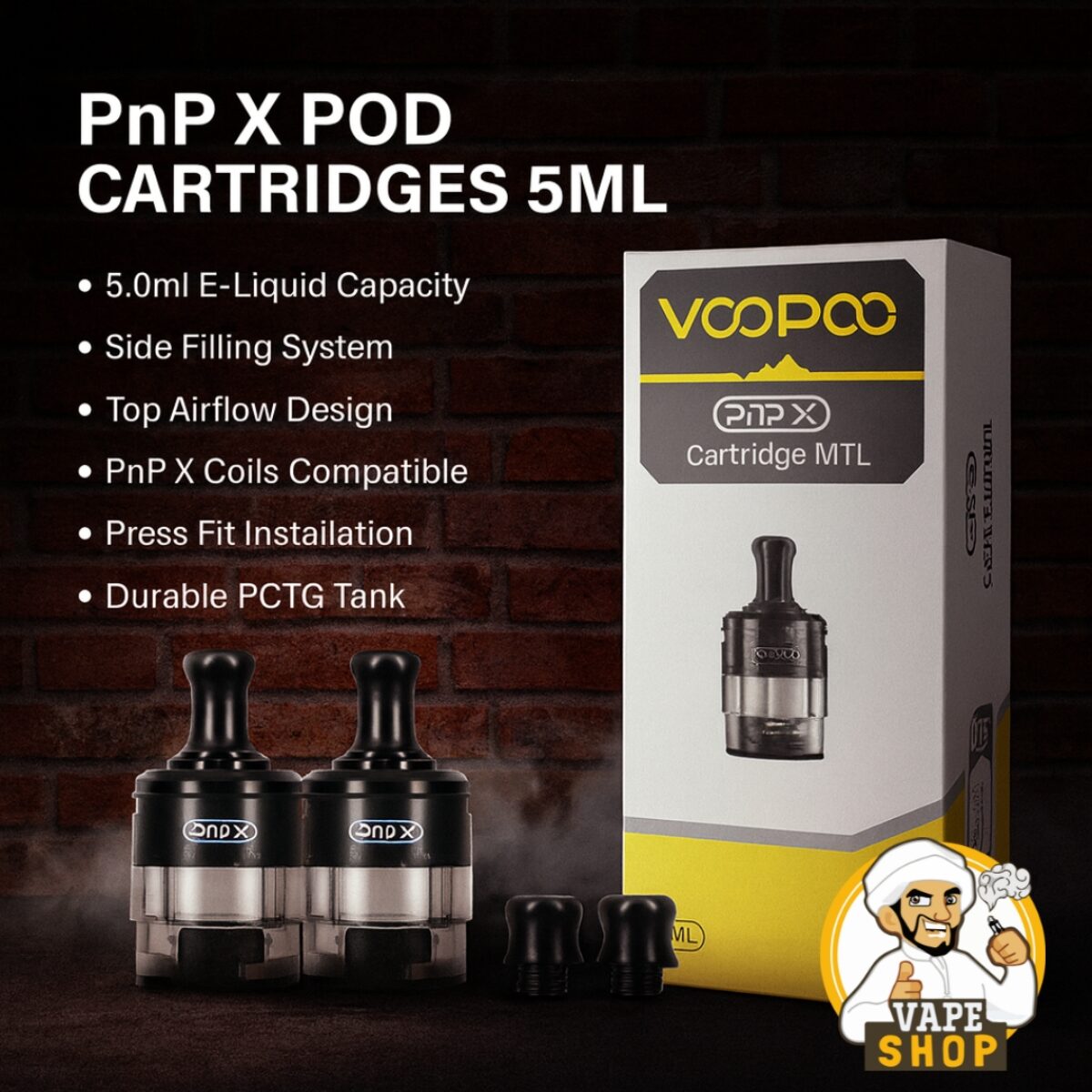 voopoo pnp x mtl 5ml pod tank TOP 5 BEST Vape Mod Review 2023 main image 0