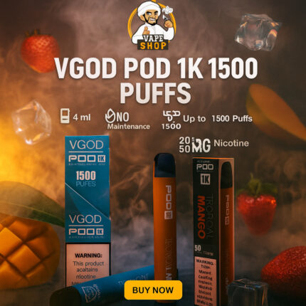 Vgod Pod 1k 1500 Puffs 50MG Nicotine Disposable Vape