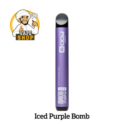 Vgod Pod 1k 1500 Puffs 50MG Nicotine Disposable Vape Iced Purple Bomb