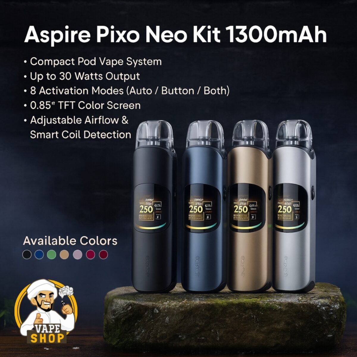 Aspire Pixo Neo Kit 1300mAh In Dubai
