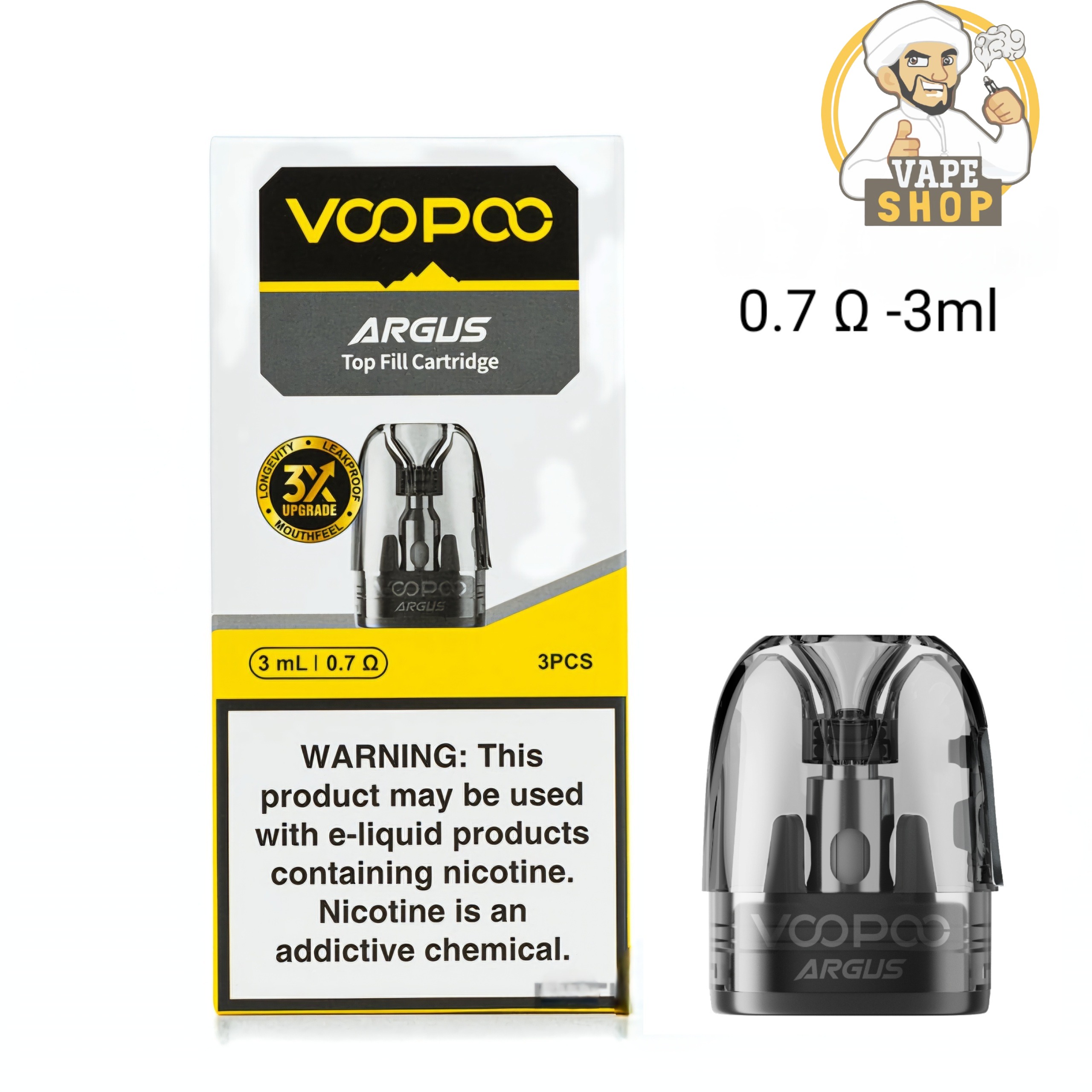 VOOPOO Argus Top Fiil Pod 0.7 Ω 3ml VOOPOO Argus Top Fiil Pod 0.7 Ω 3ml