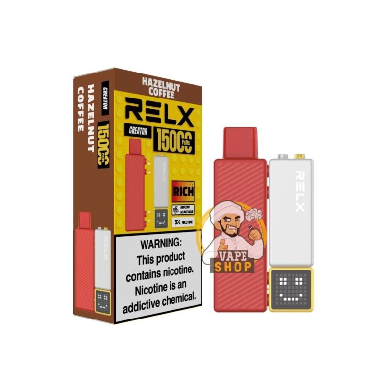 relx creator starter kit 15000 puffs hazelnut coffee