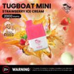 Tugboat Mini 2000 Puffs 2 Nicotine Disposable Vape in UAE Strawberry Ice Cream