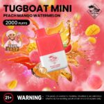 Tugboat Mini 2000 Puffs 2 Nicotine Disposable Vape in UAE peach Mango Watermelon