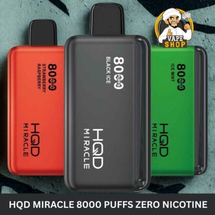 hqd miracle 8000 puffs zero nicotine 0% disposable vape in dubai