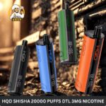 hqd shisha 20000 puffs dtl 3mg nicotine disposable vape