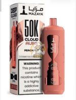 mazaya cloud aura 50000 puffs disposable vape 6mg in the uae peach ice