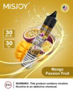 misjoy premium salt nicotine 30mg 30mg liquid usa brand mango passion fruit