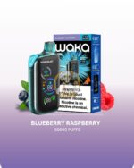 waka blast 50000 puffs disposable vape 50mg in the uae blueberry raspberry 3