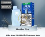 waka nova 12000 puffs 18mg disposable vape menthol plus 3