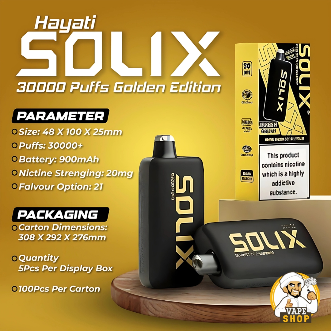 Hayati Solix 30000 Puffs 50MG Nicotine Disposable Hayati Solix 30000 Puffs 50MG Nicotine Disposable
