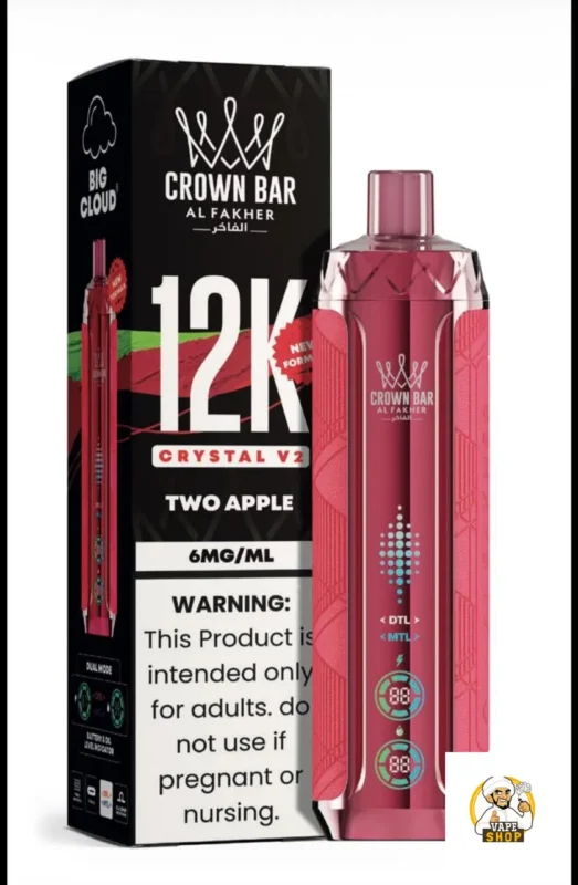al-fakher-crown-bar-12k-crystal-v2-disposable-vape-12000-puffs-in-uae-two-apple