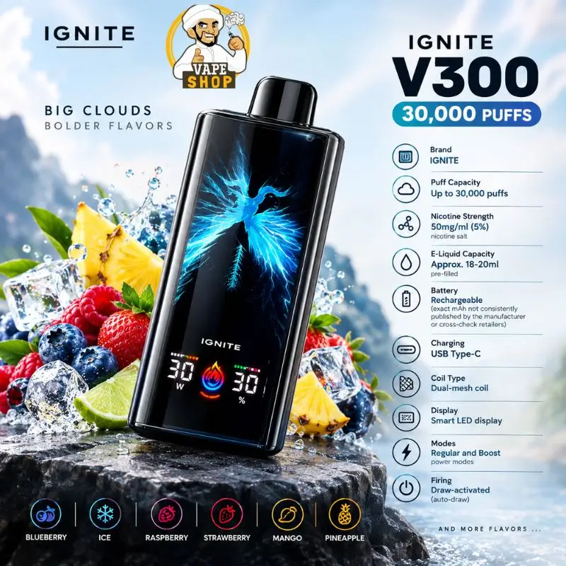 IGNITE V300 30000 Puffs Disposable Vape 50MG IGNITE-V300-30000-Puffs-Disposable-Vape-50MG