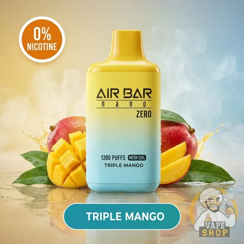 airbar nano 0 zero nicotine 1200 puffs disposable vape triple mango