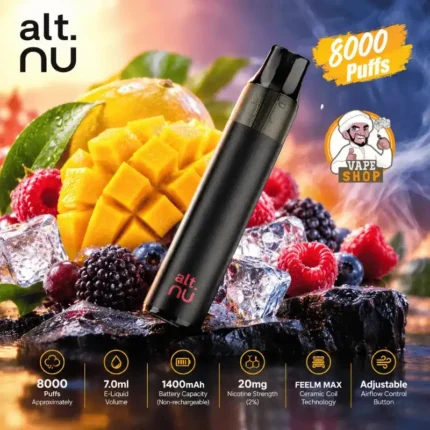 alt nu 8000 puffs disposable vape 20mg in dubai uae