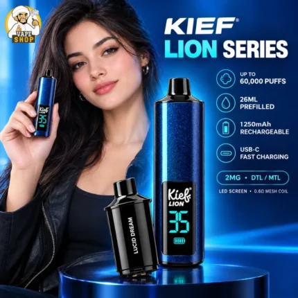 Kief Lion 60000 Puffs 2mg Nicotine DTL Disposable Vape