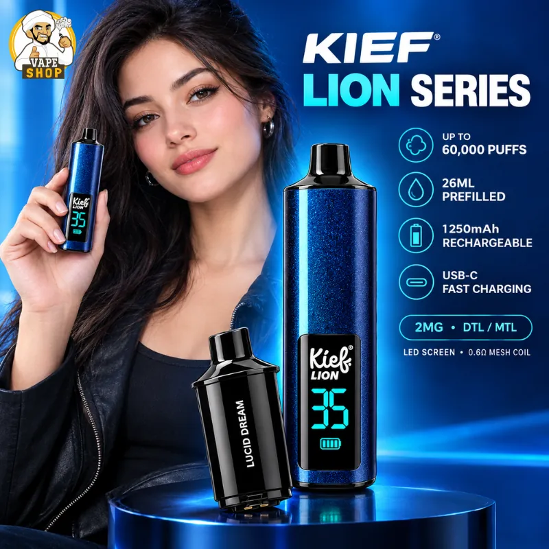 kief-lion-60000-puffs-2mg-nicotine-dtl-disposable-vape-1 Kief Lion 60000 Puffs 2mg Nicotine DTL Disposable Vape - Image 1
