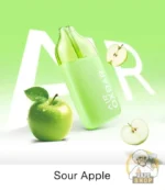 oxbar air 50mg nicotine 25000 puffs anti liquid leak and clear tank vape sour apple