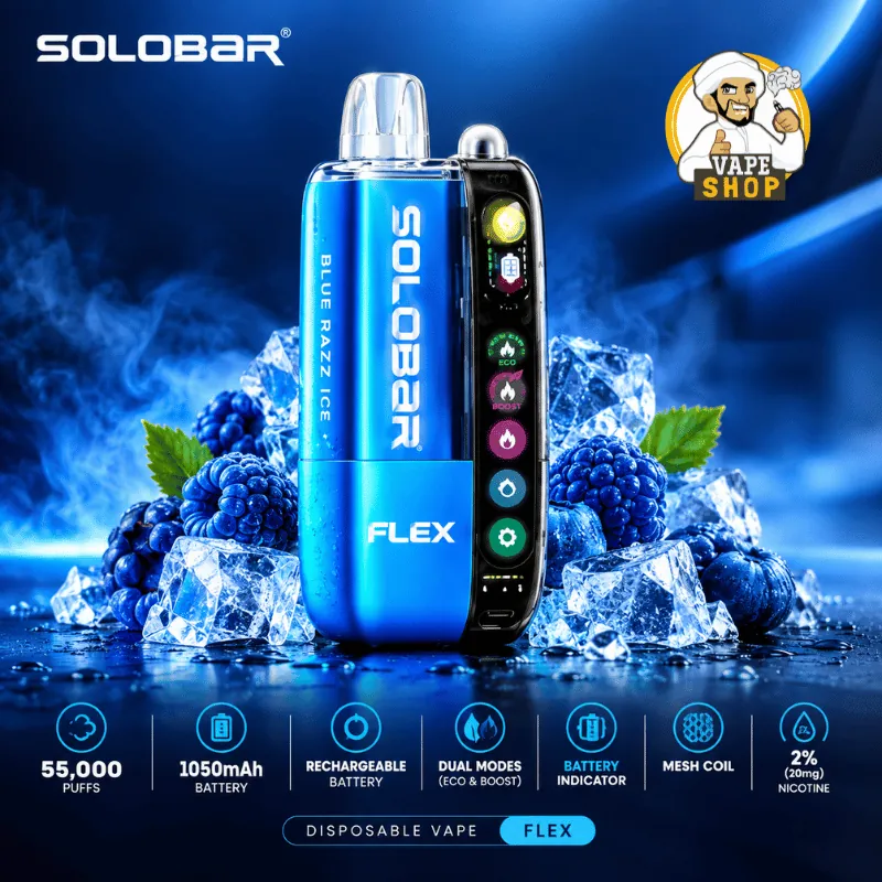 solo bar flex 20mg nicotine 55000 puffs disposable vape